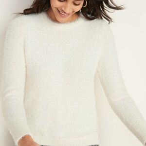 🆕 Old Navy Cream Soft Eyelash Crewneck Sweater Women’s L Large NWT New!